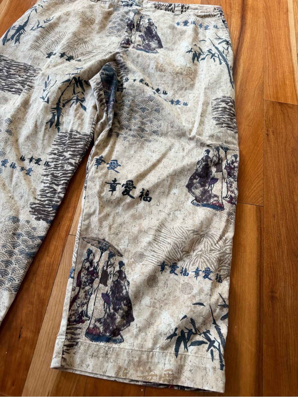 Chico Design vintage 90s loose fitting pants Asian themed size 3 (L/XL) soft
